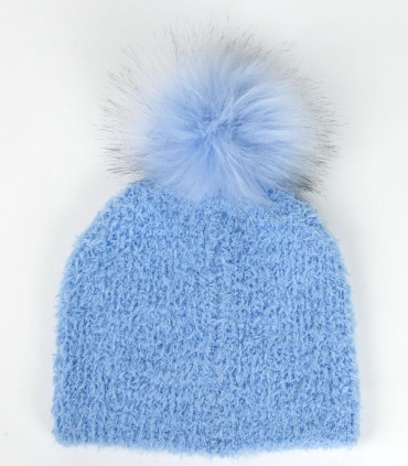 CHILDREN'S WINTER HAT WITH POM-POM STITCH BLUE Cerda