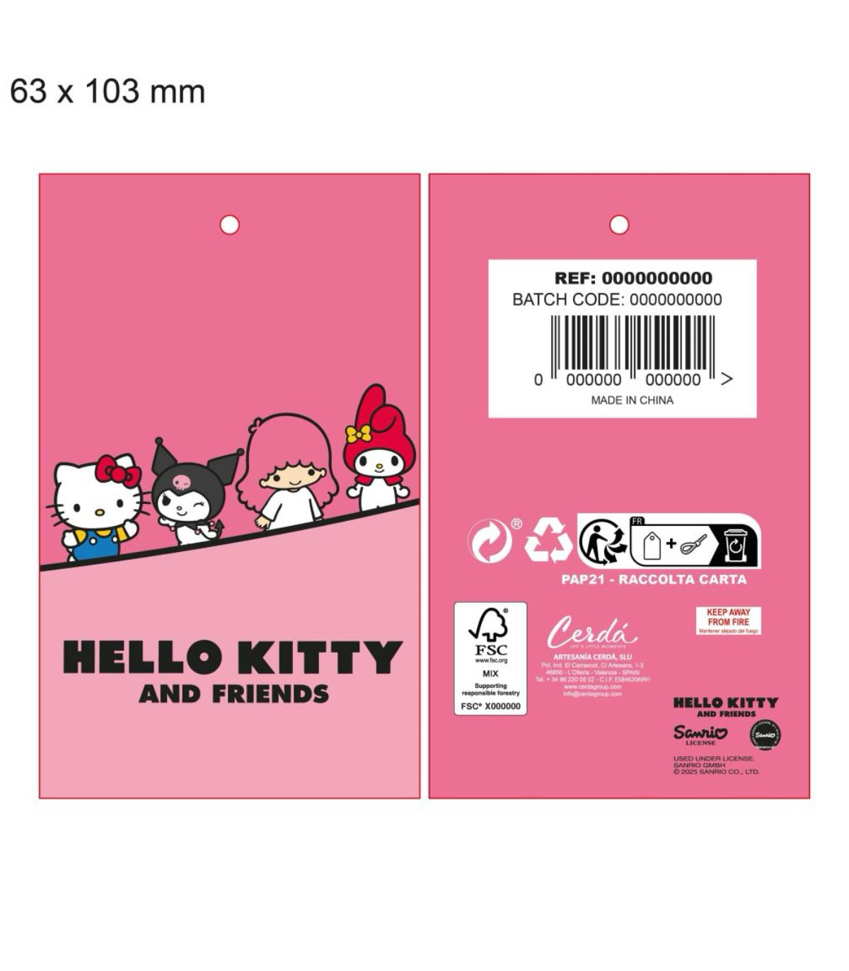 CHILDREN'S WINTER PINK HELLO KITTY HAT WITH EARS Cerda