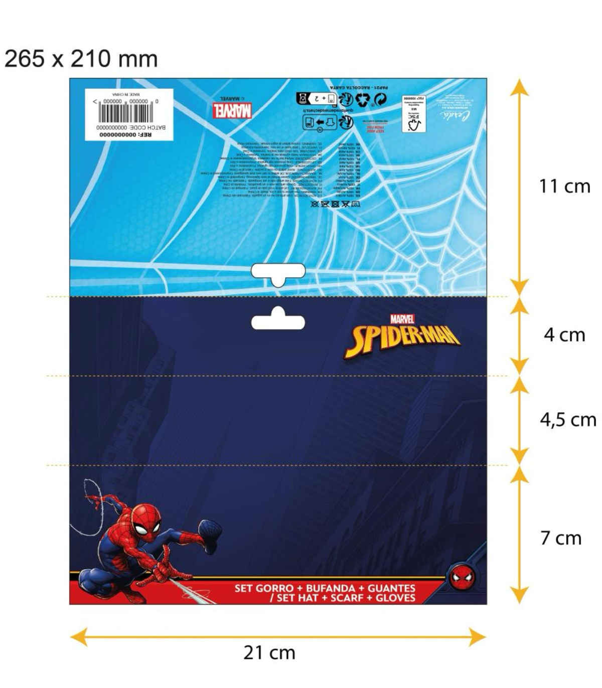 SPIDERMAN CHILDREN'S HAT WITH SCARF AND GLOVES Cerda