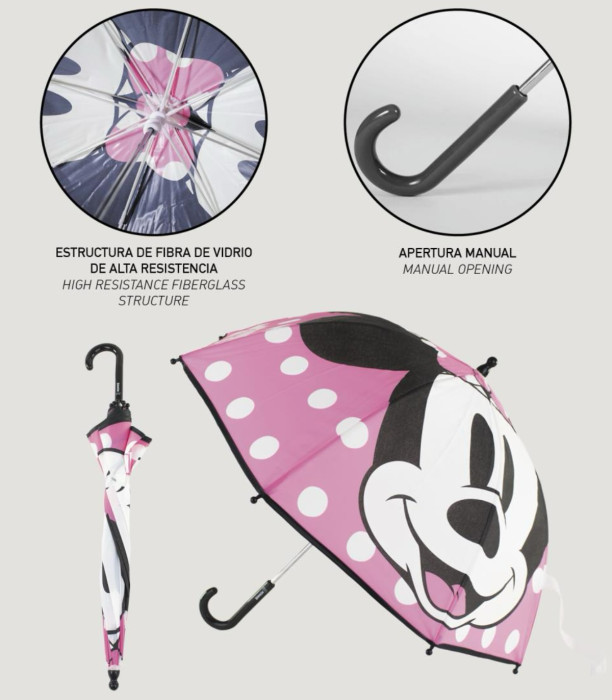 CHILDREN'S UMBRELLA MECHANICAL POLYESTER MINNIE Cerda