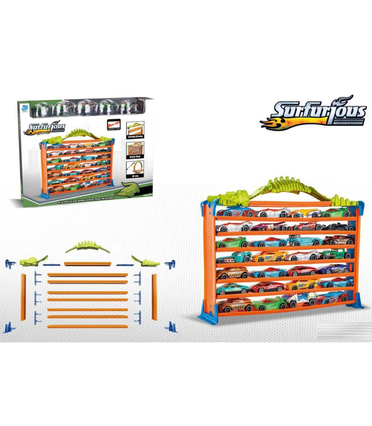 CHILDREN'S 7-STORY GARAGE WITH 5 METAL CARS Armtoys