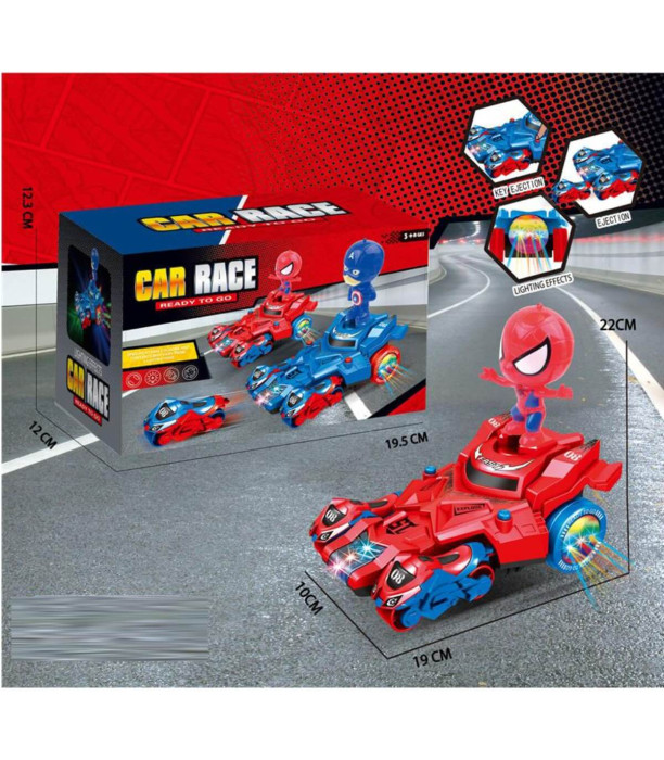 CHILDREN'S MUSICAL CAR WITH SPIDER FIGURE Armtoys