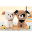 PLUSH DOG WITH FISH 23 CM 2 COLORS