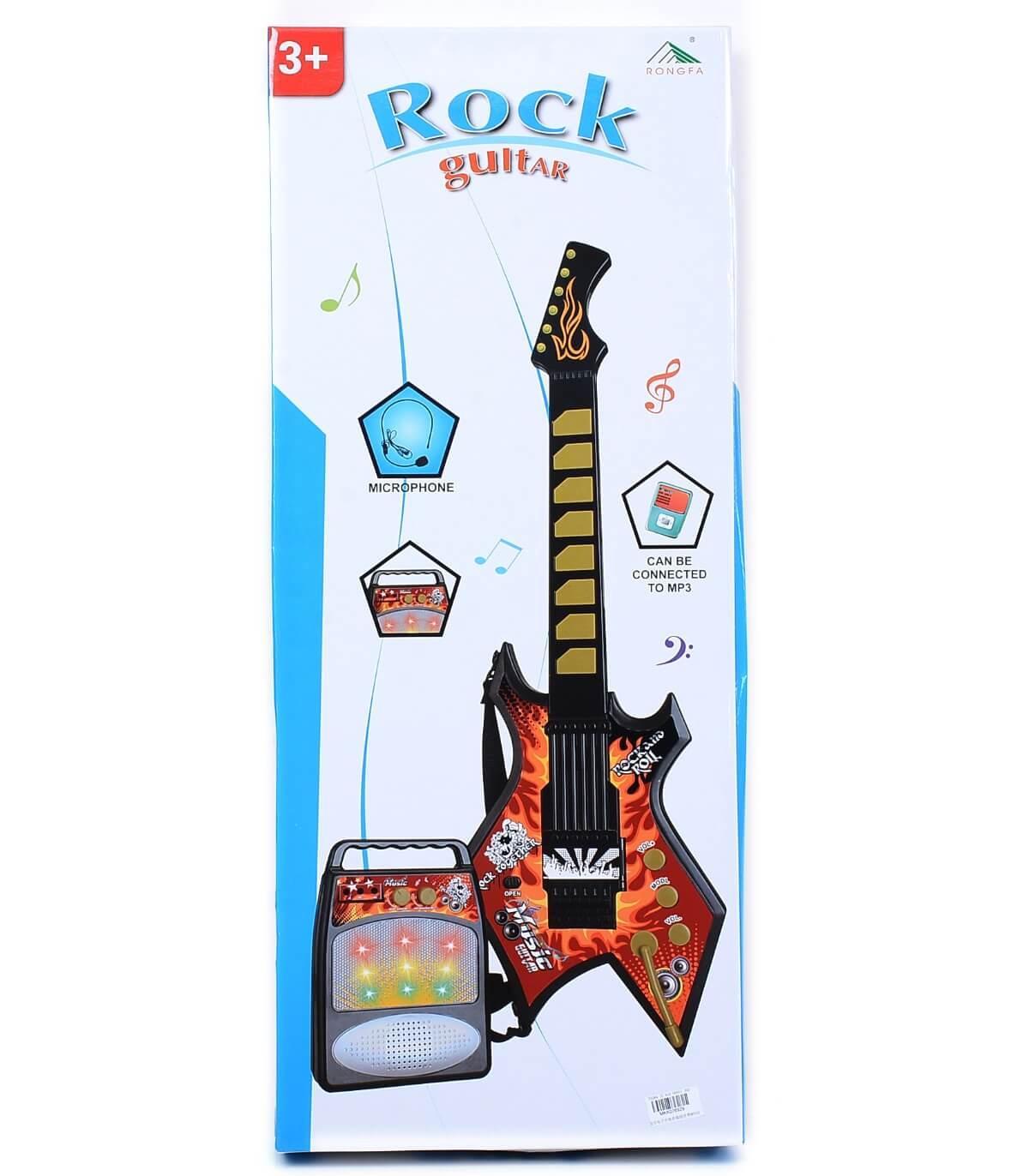 CHILDREN'S LARGE ROCK GUITAR WITH SPEAKER IN BOX Armtoys