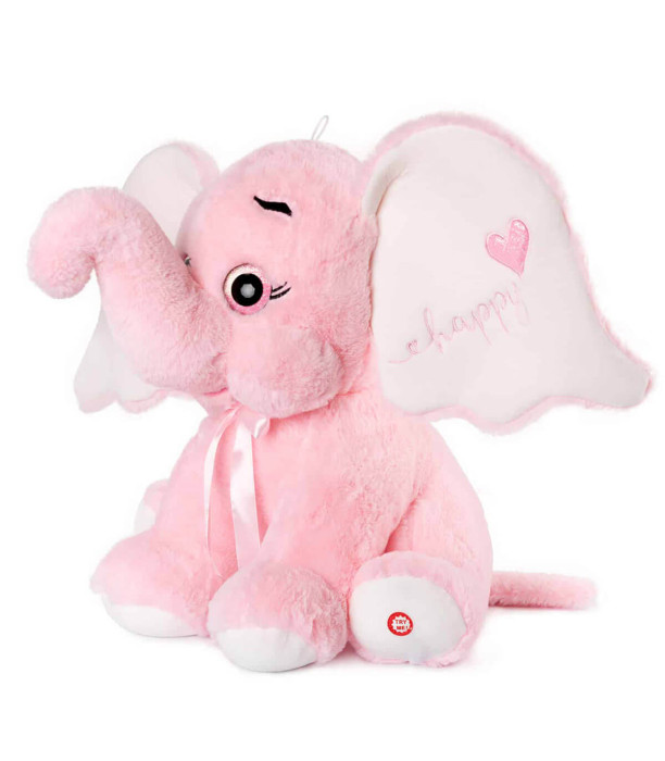 PLUSH ELEPHANT WITH HEART 2 COLORS 41 CM - Medium