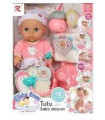 CRYING BABY DOLL WITH 10 SOUNDS, POT AND PACIFIER