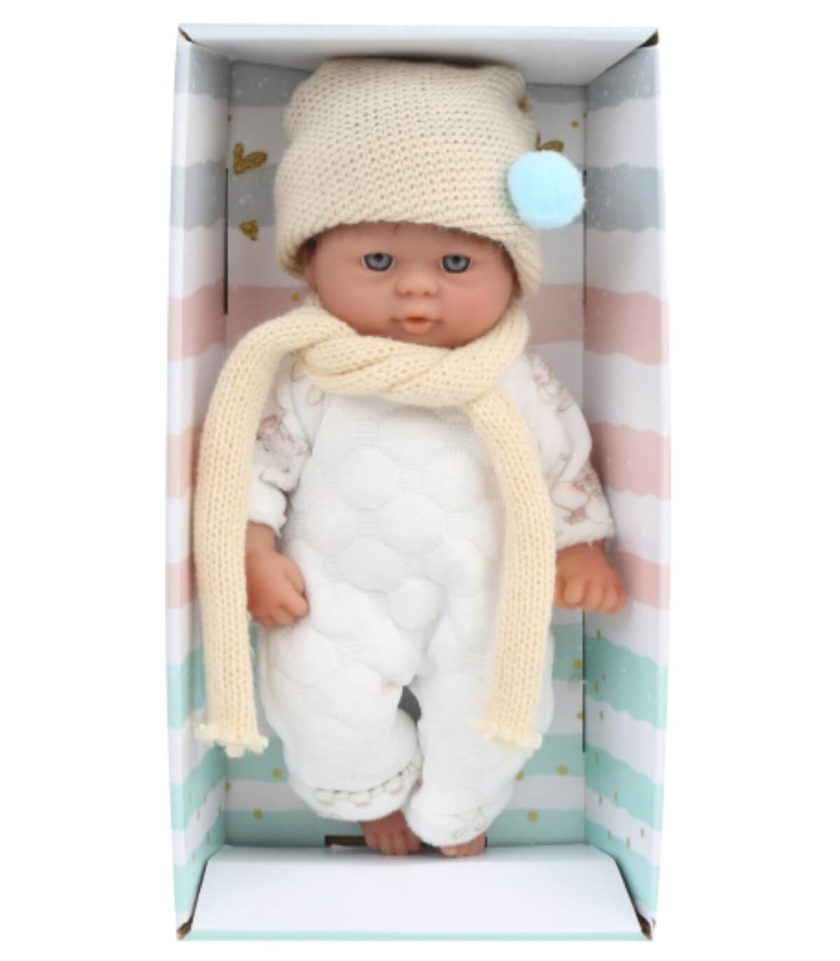 MINI BABY DOLL WITH WOVEN HAT AND SCARF 25 CM Armtoys