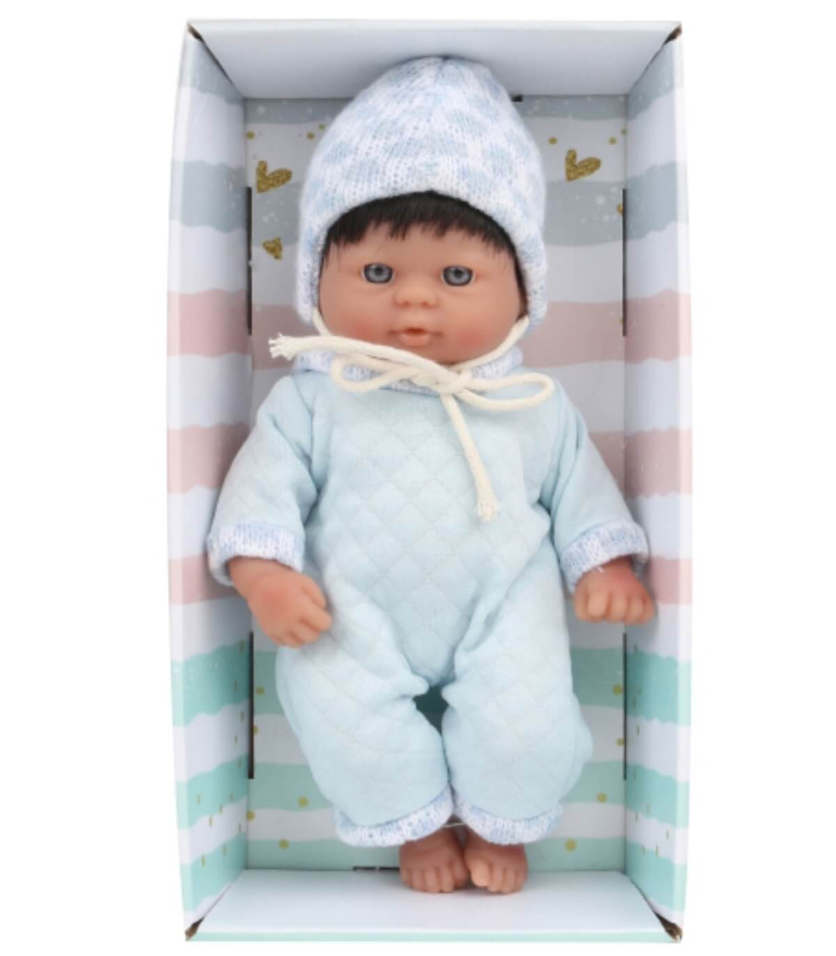 MINI BABY DOLL WITH BLUE CLOTHES 25 CM Armtoys
