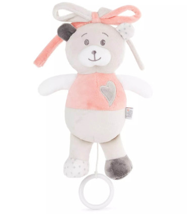 PLUSH BABY MUSIC BOX BEAR 21 CM BLUE/PINK Amek toys