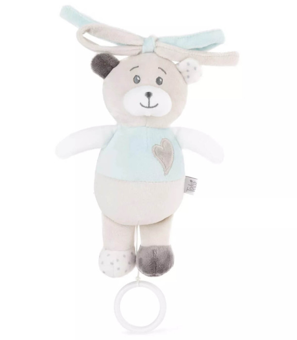 PLUSH BABY MUSIC BOX BEAR 21 CM BLUE/PINK Amek toys