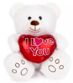 PLUSH BEAR WITH WHITE HEART 24 CM