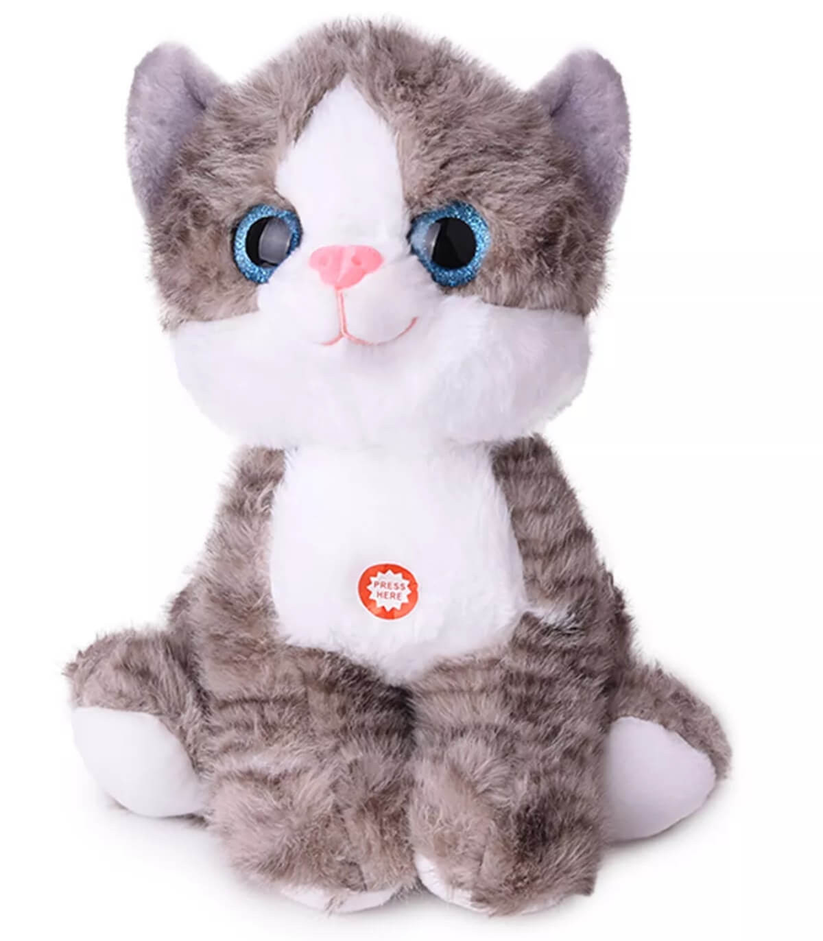PLUSH CAT WITH SOUND 25 CM GRAY/ORANGE Amek toys