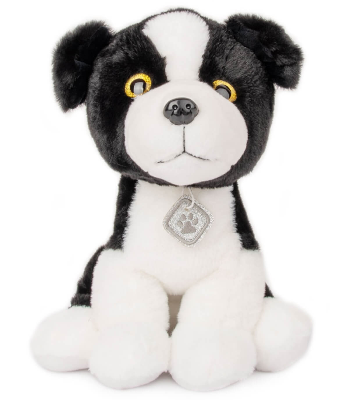 PLUSH DOG WITH MEDALLION 35 CM BLACK/BROWN Amek toys
