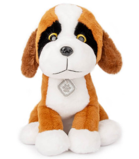 PLUSH DOG WITH MEDALLION 35 CM BLACK/BROWN Amek toys