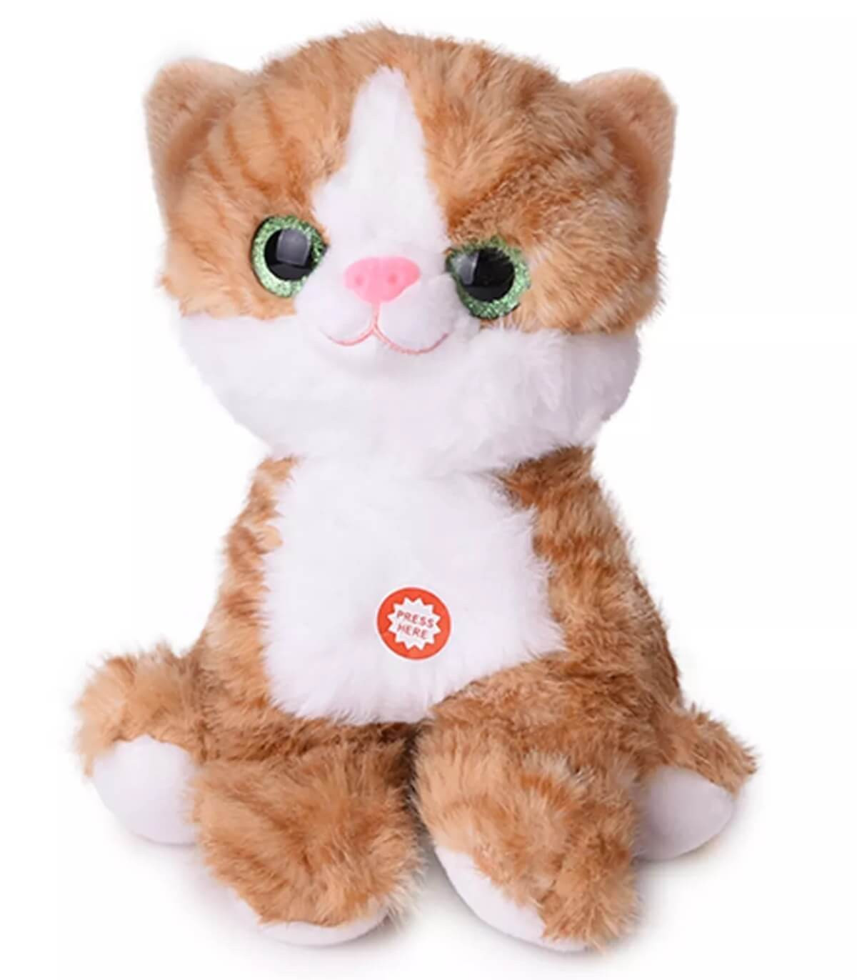 PLUSH CAT 30 CM + SOUND GRAY/ORANGE Amek toys