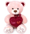 PLUSH BEAR WITH HEART 40 CM ECRU/BEIGE