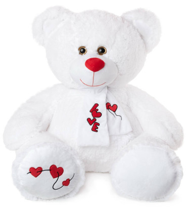PLUSH BEAR WITH LOVE SCARF 80 CM 2 COLORS Amek toys