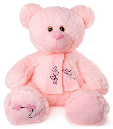 PLUSH BEAR WITH LOVE SCARF 80 CM 2 COLORS Amek toys