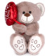 PLUSH BEAR WITH HEART BALLOON 20 CM WHITE/GRAY Amek toys