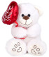PLUSH BEAR WITH HEART BALLOON 20 CM WHITE/GRAY Amek toys