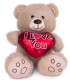 PLUSH TEDDY BEAR WITH HEART BEIGE 24 CM Amek toys