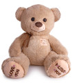 PLUSH BEAR MELANGE 80 CM BROWN/GRAY