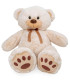 PLUSH TEDDY BEAR WITH BOW 80 CM CREAM Amek toys