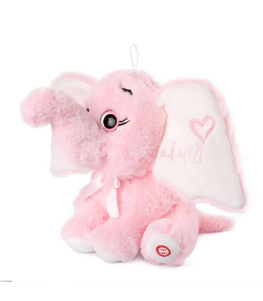 PLUSH LARGE ELEPHANT WITH HEART AND SOUND 65 CM - Big