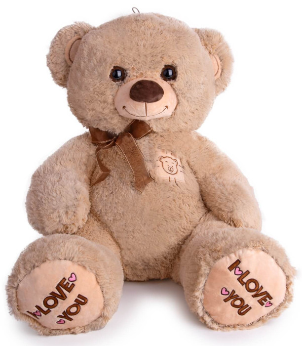 PLUSH BEAR MELANGE 60 CM GRAY/BROWN Amek toys