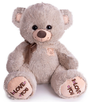 PLUSH BEAR MELANGE 60 CM GRAY/BROWN Amek toys