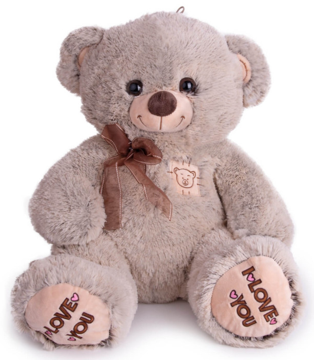 PLUSH BEAR MELANGE 45 CM GRAY/BROWN Amek toys