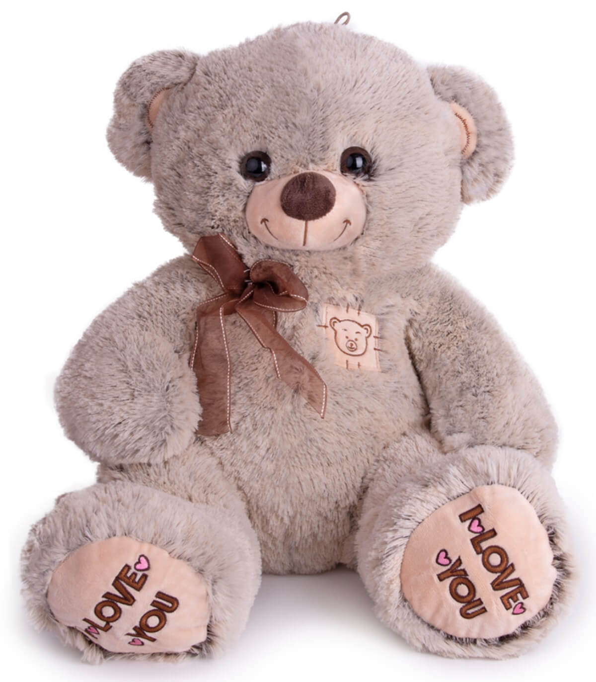 PLUSH BEAR MELANGE 45 CM GRAY/BROWN Amek toys