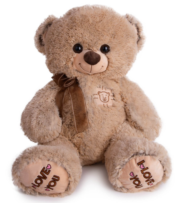 PLUSH BEAR MELANGE 45 CM GRAY/BROWN Amek toys