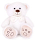 PLUSH TEDDY BEAR WITH BOW TIE 30 CM BEIGE/WHITE Amek toys