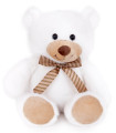 PLUSH TEDDY BEAR WITH BOW 32 CM BEIGE/WHITE