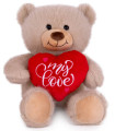 PLUSH BEAR WITH HEART 25 CM WHITE/BEIGE