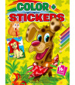COLORING BOOK COLOR + STICKERS 16 PAGES 4 TYPES