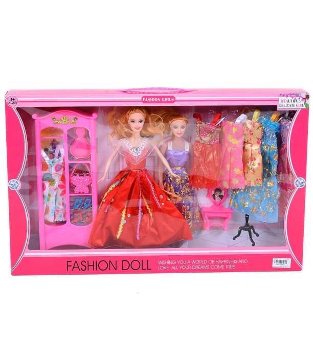DOLLS WITH WARDROBE AND DRESSES - DOLLS AND MERMAIDS