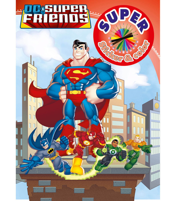 COLORING BOOK + STICKERS WARNER BROS HEROES 32 PAGES 6 TYPES Boek Specials Nederland bv