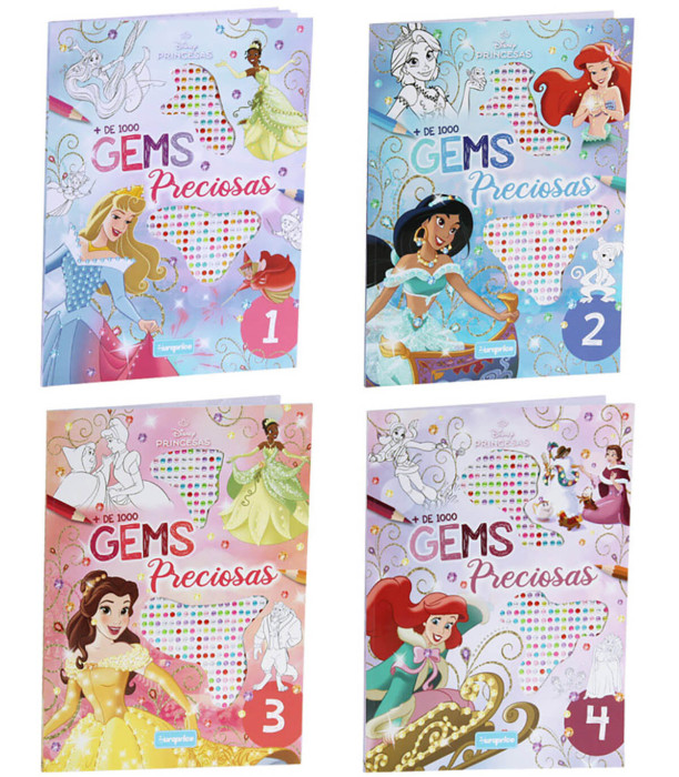 DISNEY PRINCESS COLORING BOOK 24 PAGES + 1000 DIAMOND STICKERS 4 TYPES Europrice