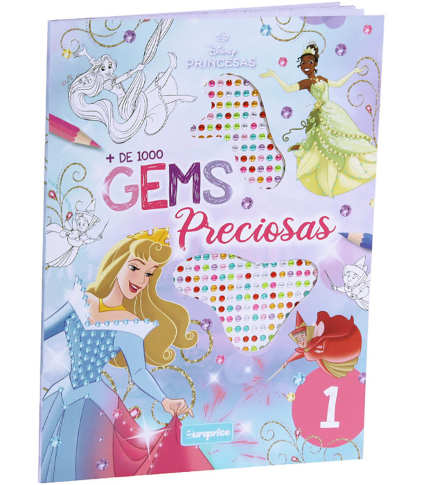 DISNEY PRINCESS COLORING BOOK 24 PAGES + 1000 DIAMOND STICKERS 4 TYPES Europrice