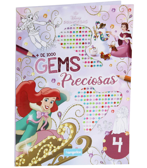 DISNEY PRINCESS COLORING BOOK 24 PAGES + 1000 DIAMOND STICKERS 4 TYPES Europrice