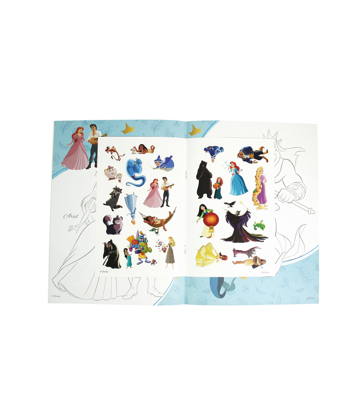 DISNEY PRINCESS COLORING BOOK 16 PAGES + 3 TYPES OF STICKERS Europrice