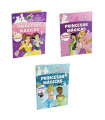 DISNEY PRINCESS COLORING BOOK 16 PAGES + 3 TYPES OF STICKERS