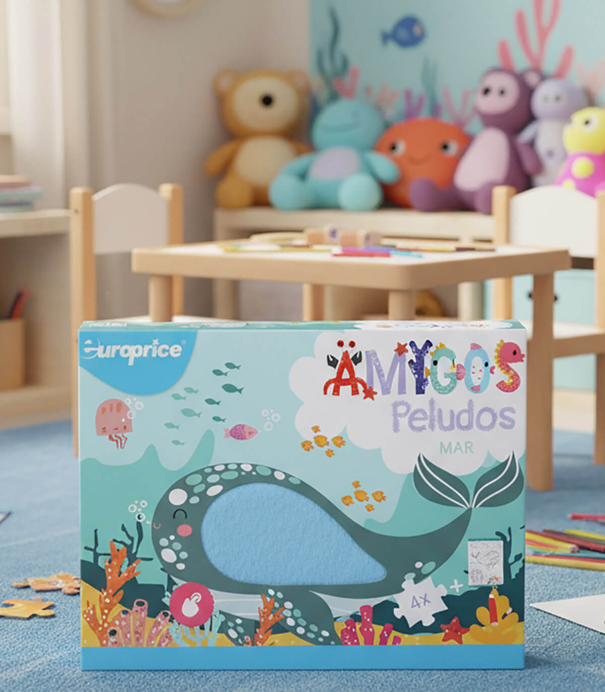 CHILDREN'S PUZZLE 4 IN 1 WITH LARGE PIECES + COLORING BOOK 4 TYPES Europrice