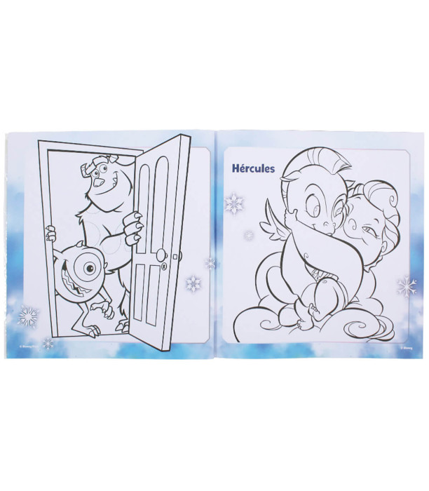 DISNEY COLORING BOOK 24 PAGES + 45 METALLIC STICKERS 3 TYPES Europrice