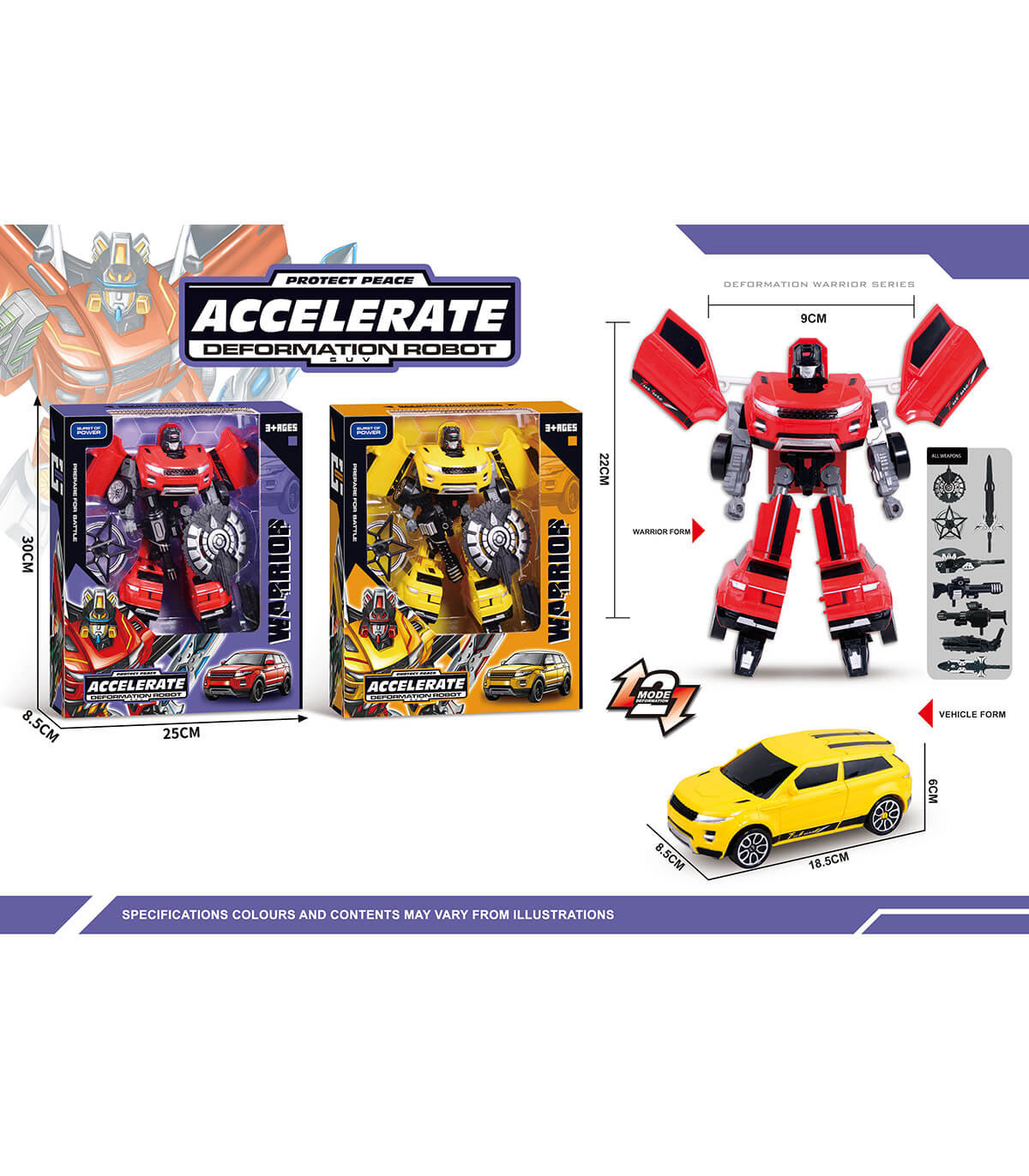 TRANSFORMERS ACCELERATE IN BOX 2 COLORS Armtoys