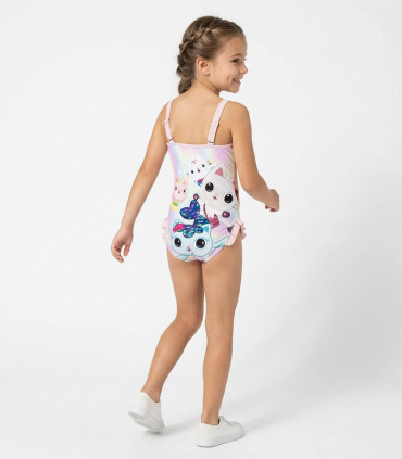 CHILDREN'S ONE-PIECE SWIMSUIT GABBY'S DOLLHOUSE PINK 2-6 YEARS. Cerda