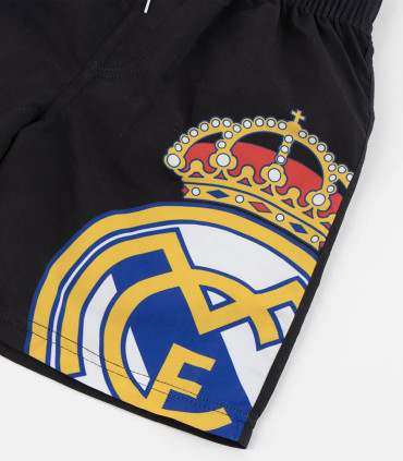 CHILDREN'S SWIM SHORTS REAL MADRID BLACK 6-14 YEARS. Cerda