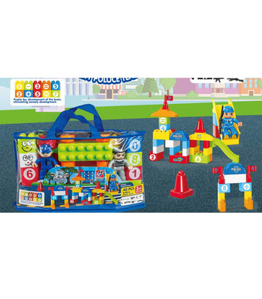 CONSTRUCTOR POLICE IN BAG 40 PIECES - BUILDING BLOCKS, SORTERS AND RINGS
